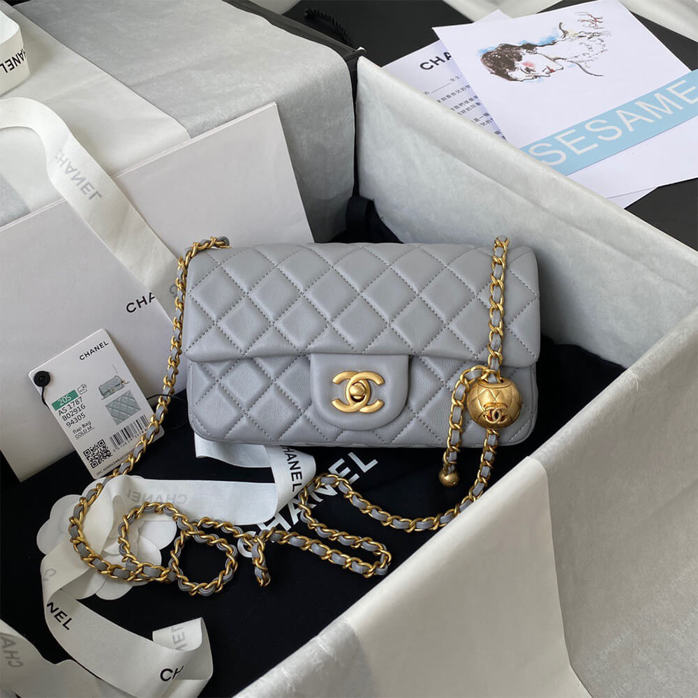Ch**el Pearl Crush Mini Rectangular Flap