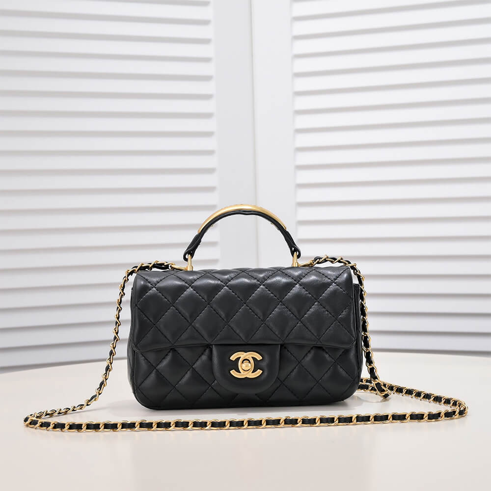 Ch**el Mini Flap with Top Handle