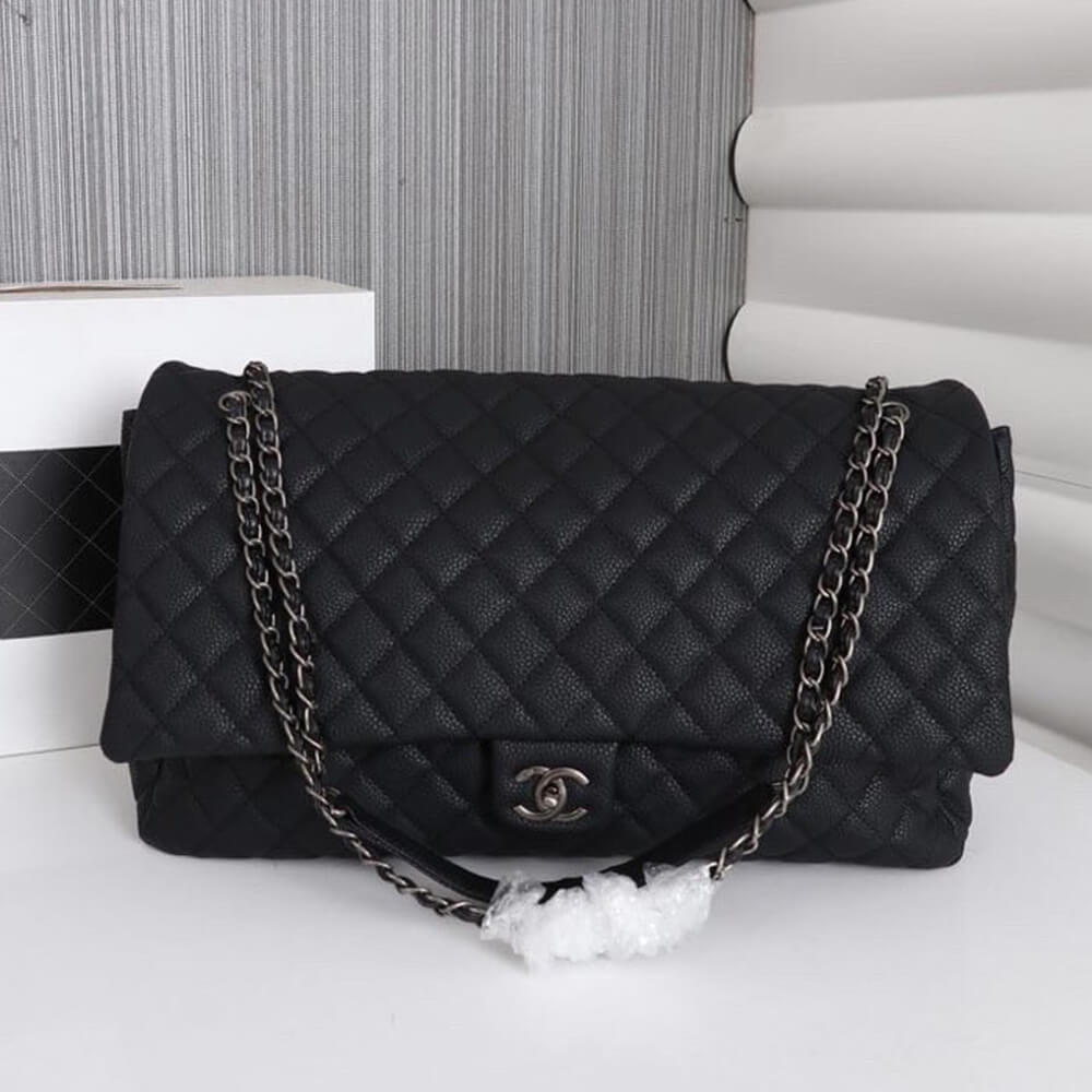 Ch**el Travel Flap Bag Black
