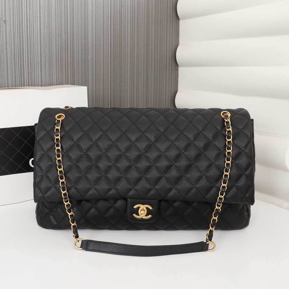 Ch**el Travel Flap Bag Black