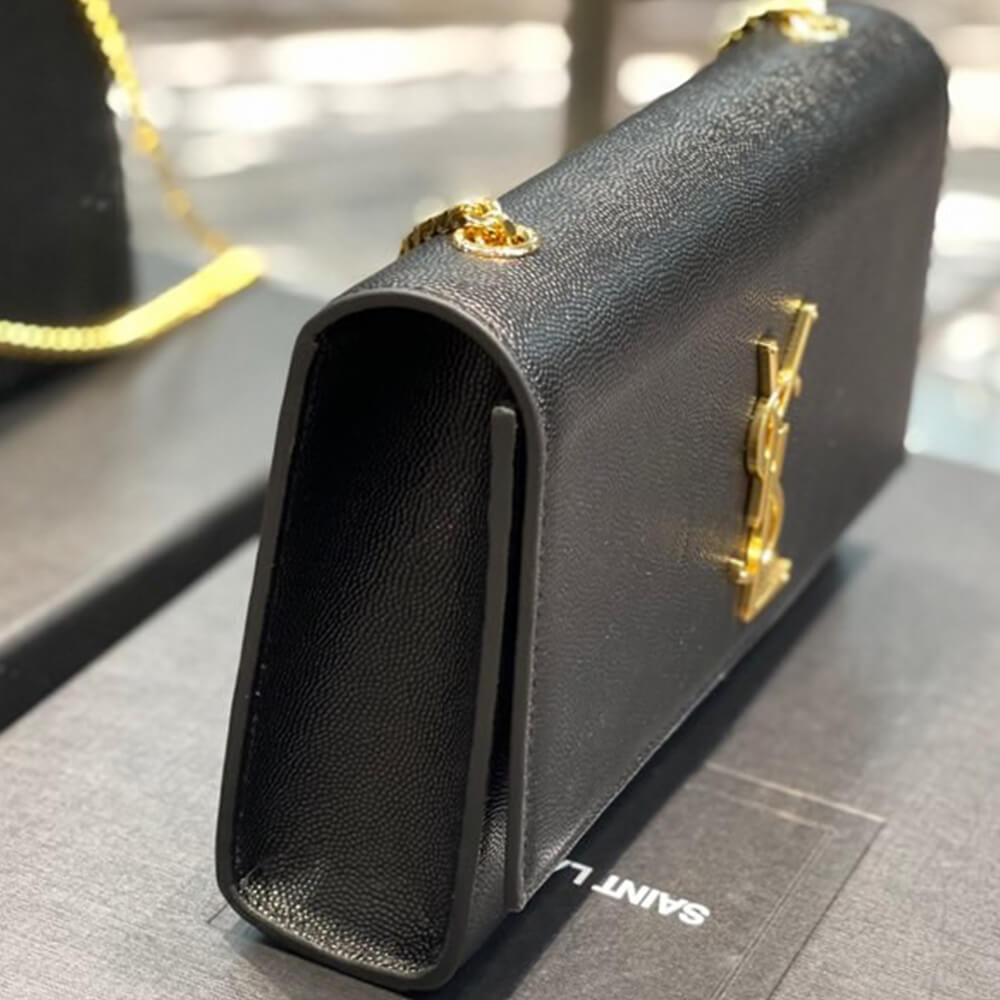 KATE MEDIUM CHAIN BAG IN GRAIN DE POUDRE EMBOSSED LEATHER