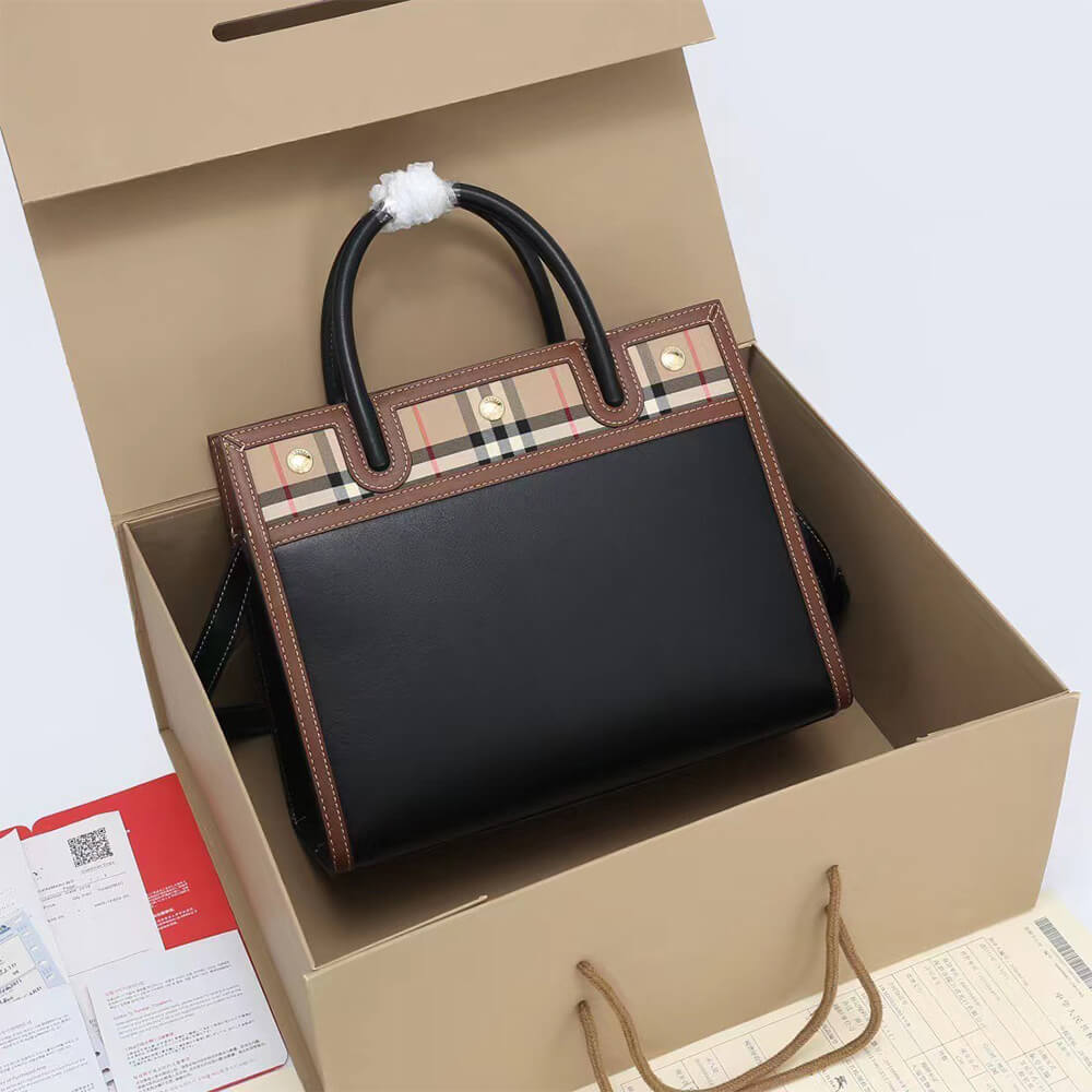 Small Vintage Check Two Handle Title Bag