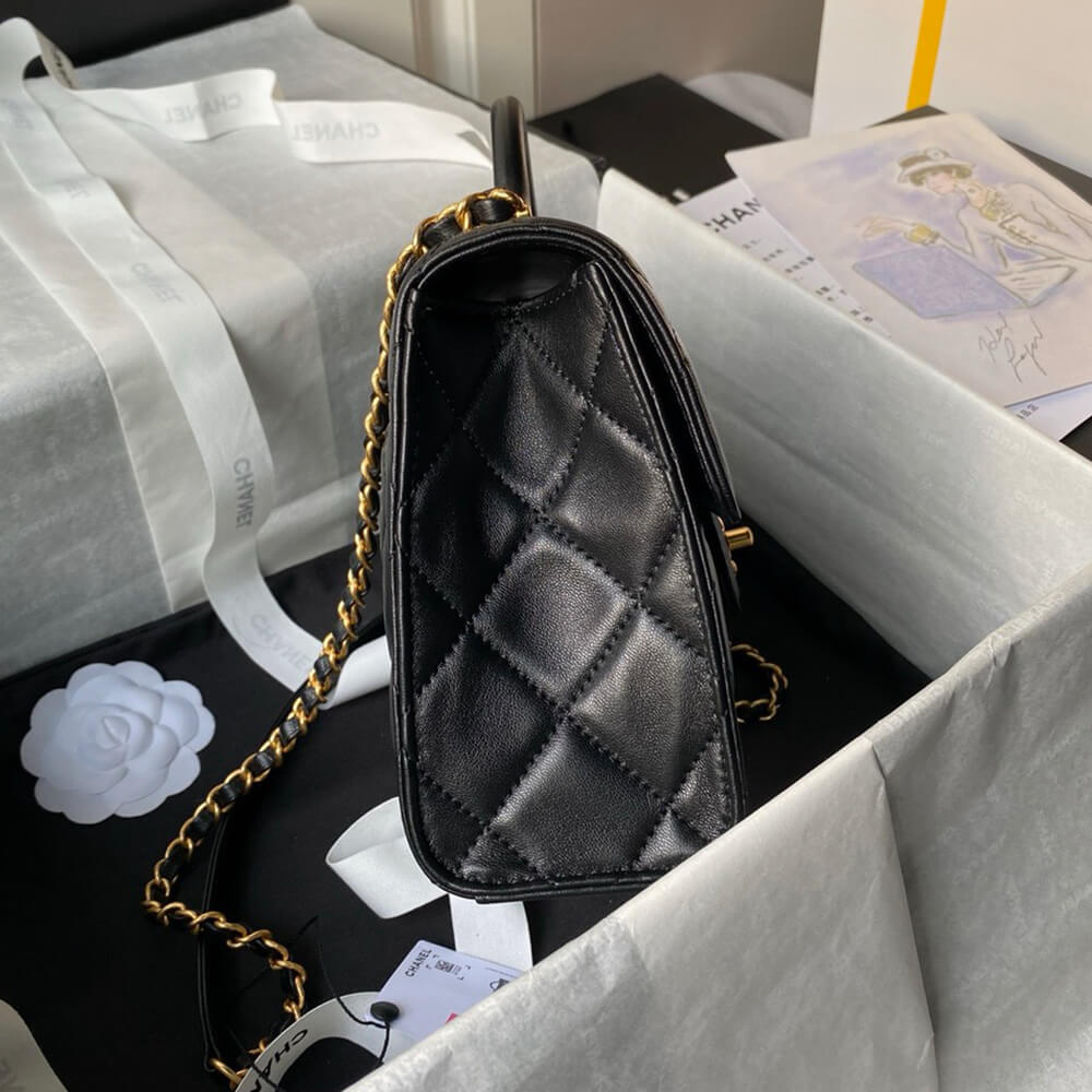 Small FLAP BAG WITH TOP HANDLE