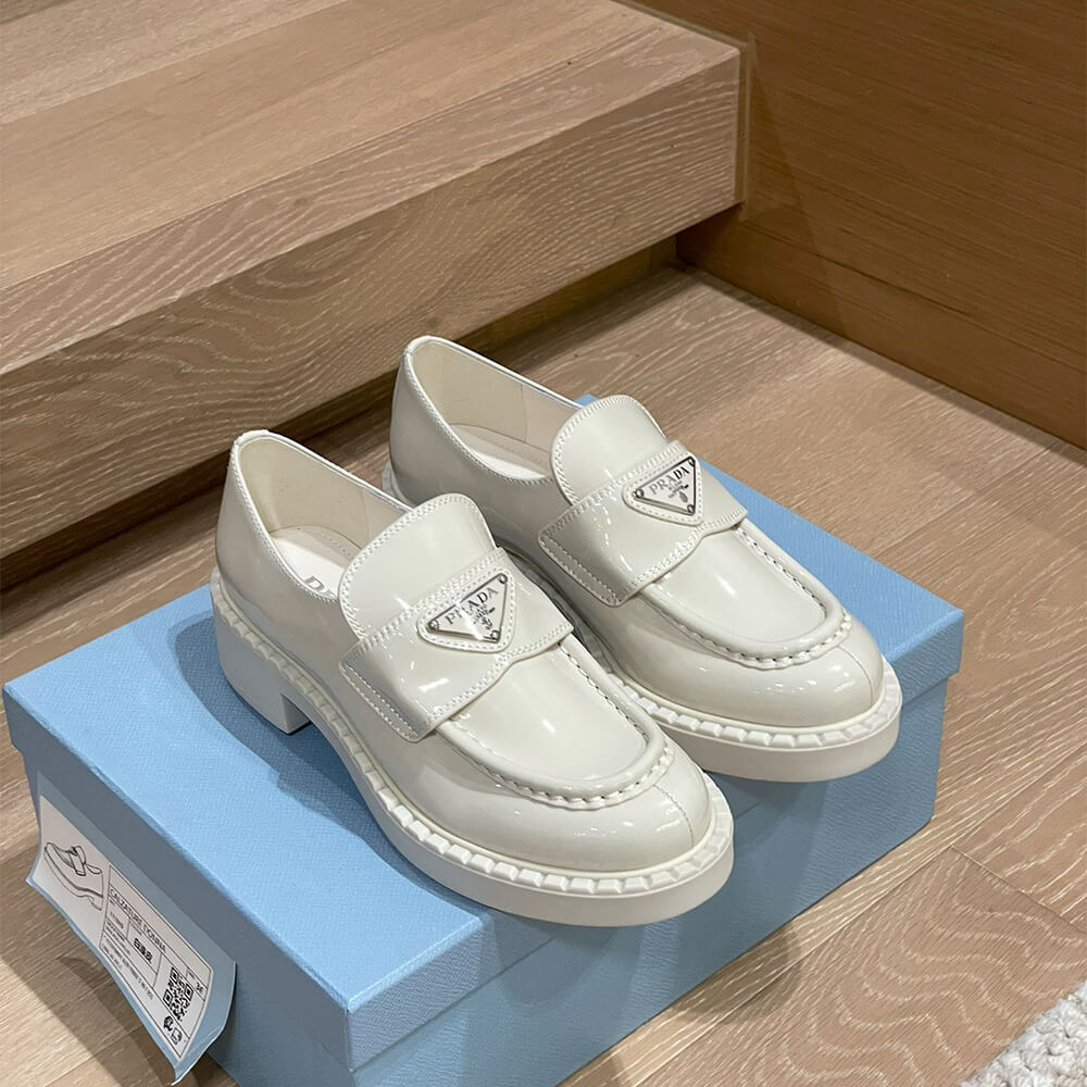 Pra*a chocolate brushed leather loafers