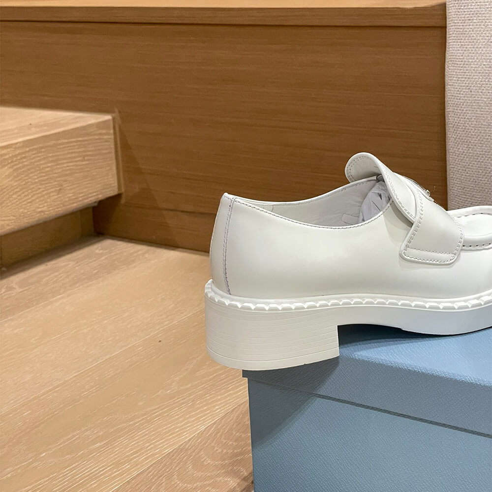 Pra*a chocolate brushed leather loafers