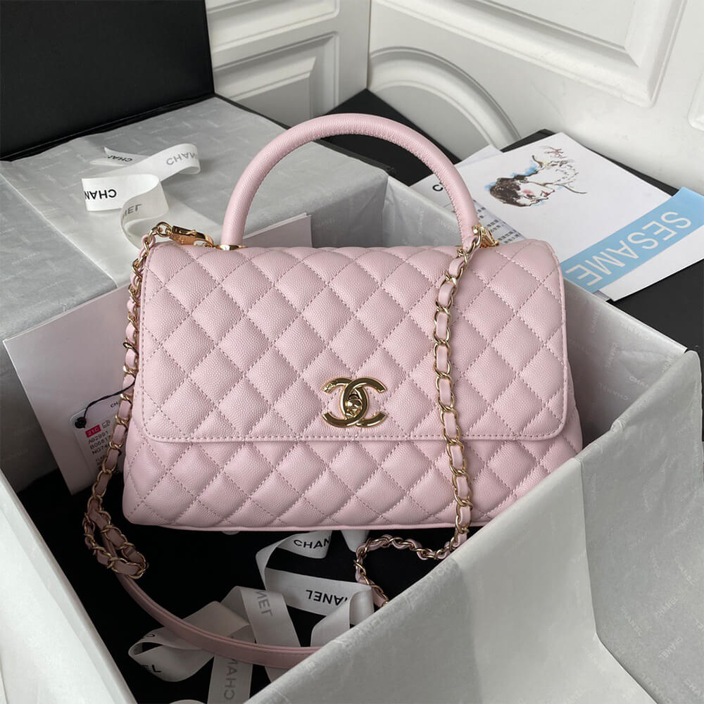 Ch**el Large Flap Bag With Top Handle(high-end grade)