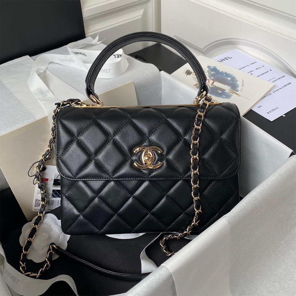 Ch**el FLAP BAG WITH TOP HANDLE