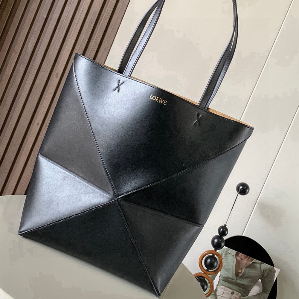 L0ew* Medium Puzzle Fold tote in shiny calfskin(HIGH-END GRADE)
