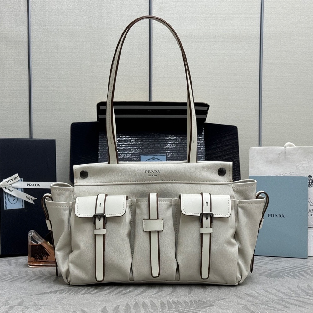 Pra*a Route large leather tote bag(HIGH-END GRADE)