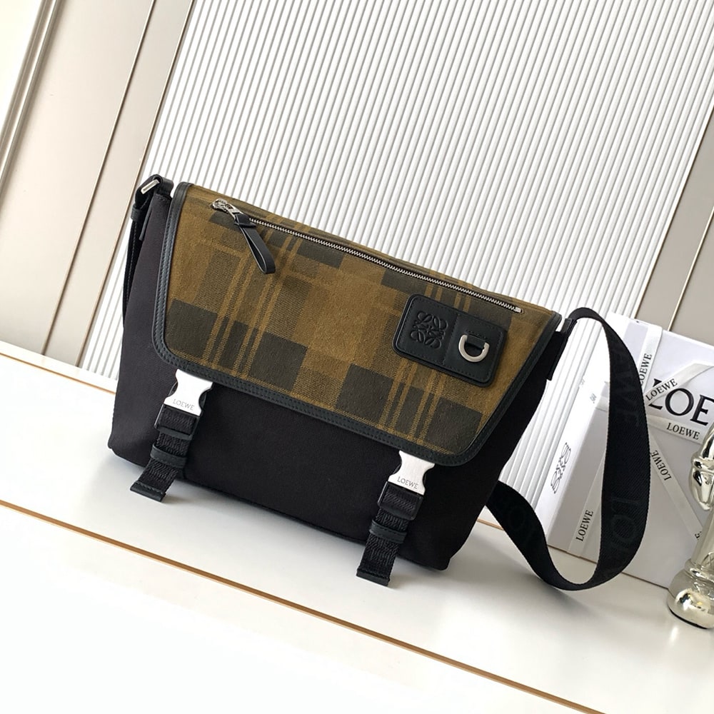 L0ew* Medium Flex messenger in canvas and brushed (HIGH-END GRADE)